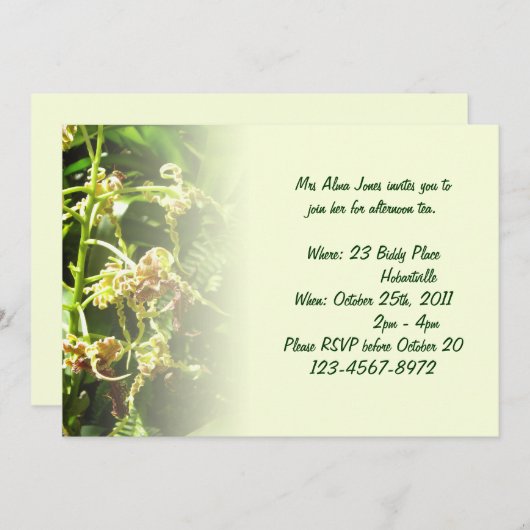 Invitation d'orchidées (Devant / Derrière)