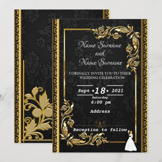 Invitation Doré (Devant / Derrière)