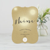 Invitation Doré brillant votre propre logo Entreprise moderne (Debout devant)