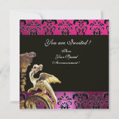 Invitation DORÉ DRAGON ROSE FUCHSIA AMÉTHYST Monogramme (Dos)