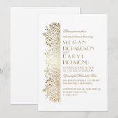 Invitation Doré Floral Baby's Breath Dîner de répétition élég (Devant / Derrière)