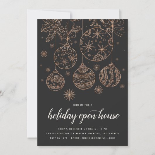 Invitation Doré | Holiday Open House Party (Devant)