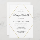 Invitation Doré moderne Géométrique Genre Neutre Bébé Parseme (Devant / Derrière)
