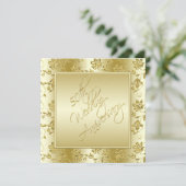 Invitation dorée avec paillettes FAUX pour le 50e (Debout devant)