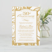 Invitation dorée de fête pour le 50e anniversaire (Debout devant)