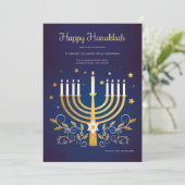 Invitation dorée de Hanukkah (Debout devant)
