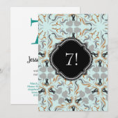 Invitation dorée noire pour grande fête de chien (Devant / Derrière)