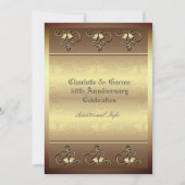 Invitation dorée personnalisée pour 50e anniversai (Devant)