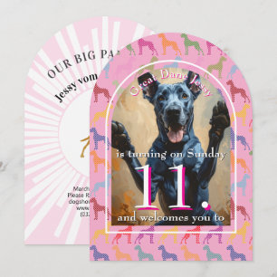 Invitation dorée pour grande fête canine noire