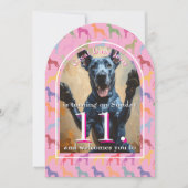 Invitation dorée pour grande fête canine noire (Devant)