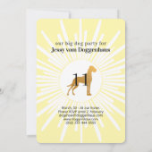 Invitation dorée pour grande fête de chien noir (Dos)