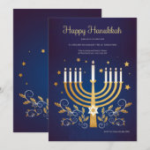 Invitation dorée pour Hanoucca (Devant / Derrière)