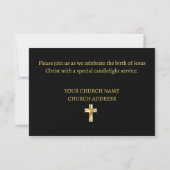 Invitation dorée pour le service de Noël de l'égli (Dos)