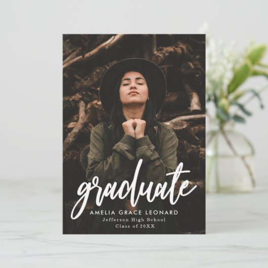 Invitation Dorée | Scripté Photo Graduation Party (Debout devant)