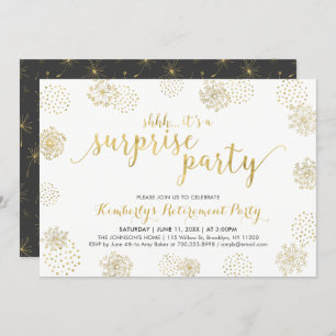 Invitation Dorée   Style moderne moderne Parti de retraite su