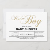 Invitation Dorée | Typographie moderne C'est un Baby shower g (Devant)