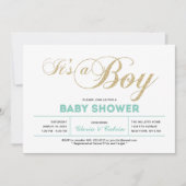 Invitation Dorée | Typographie moderne C'est un Baby shower g (Devant)