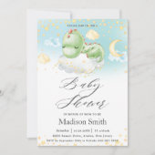 Invitation Dormir bébé Dinosaur mignon Baby shower garçon (Devant)