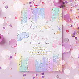 Invitation Dormir de bois fête d'anniversaire Tee Tween Party