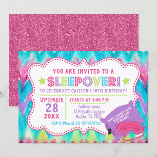 Invitation Dormir de la fête du bois Pastel Rainbow Anniversa