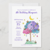 Invitation Dormir de nuit Anniversaire Fête du bois (Devant)