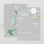 Invitation Dormir Koala Baby shower Prédictions et bien voulo (Devant / Derrière)