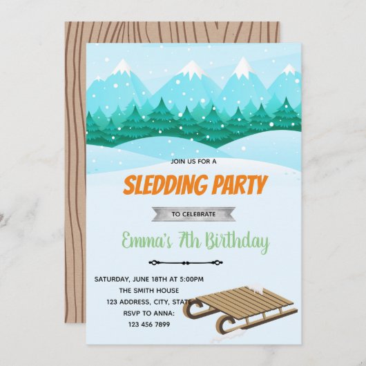 Invitation Dormir l'invitation de fête d'anniversaire (Devant / Derrière)