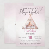 Invitation Dormir sous la yourte bohème soirée pyjama tardive (Devant / Derrière)