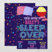 Invitation Dormir sur fête d'anniversaire Personnalisé (Devant / Derrière)