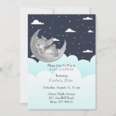 Invitation Dormir Sur Le Baby shower Lune (Devant)