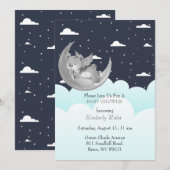 Invitation Dormir Sur Le Baby shower Lune (Devant / Derrière)