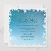 Invitation d'ornements de Noël bleus élégants (Dos)