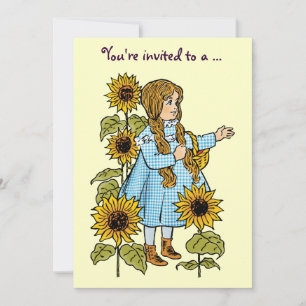 Invitation Dorothy de l'Age d'Or de l'Oz, Fille Fête d'Annive