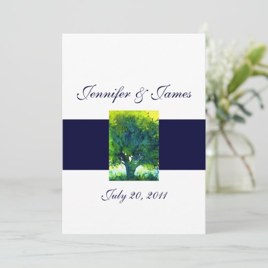 Invitation Dos de blanc de marine d'invitations de mariage (Debout devant)