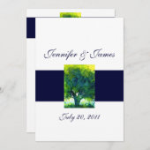 Invitation Dos de blanc de marine d'invitations de mariage (Devant / Derrière)