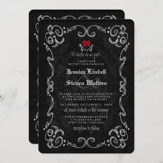 Invitation DOS d'information de RÉCEPTION "JUSQU'à MORT" de (Devant / Derrière)