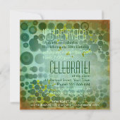 Invitation Dos Dots GRN | Grunge Bubble House Fête Anniversai (Dos)