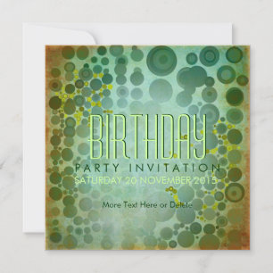 Invitation Dos Dots GRN   Grunge Bubble House Fête Anniversai