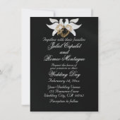 Invitation Doses, Coeur & Gold Frame sur Black (Dos)
