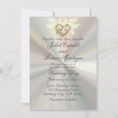 Invitation Doses, Coeur & Gold Frame sur perle blanche (Dos)