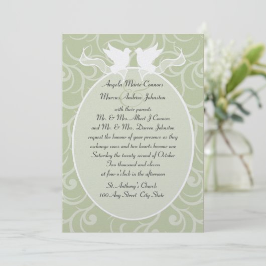 Invitation Doses et Ruban/Mariage (Debout devant)