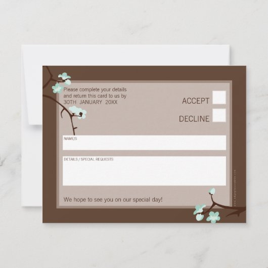 Invitation DOSSIER DE RÉPONSE RSVP :: cerisiers en fleurs 4L (Dos)