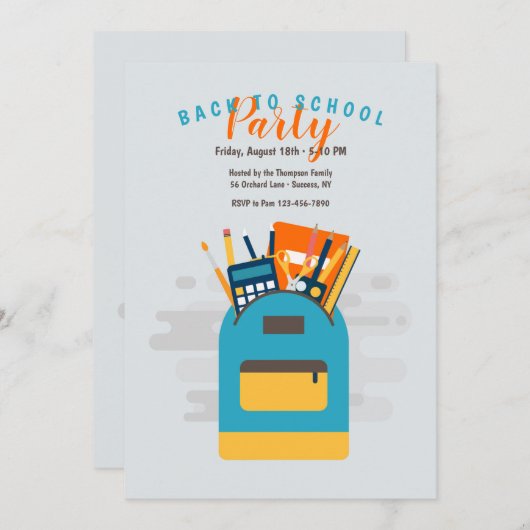 Invitation Dossier scolaire (Devant / Derrière)