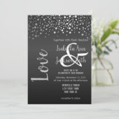 Invitation Dots Confetti Noir et Argent (Debout devant)