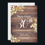 Invitation Dots d'huile d'olive Rustique Automne Florals 30e<br><div class="desc">Ce design présente de jolies branches peintes et des feuilles aux couleurs d'automne avec des points de feuille d'or imitation sur un arrière - plan en bois rustique. Cliquez sur le bouton personnaliser pour plus de flexibilité dans la modification du texte ou le déplacement des graphiques! Des variantes de cette...</div>