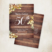 Invitation Dots d'huile d'olive Rustique automne Florals 50e 