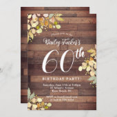 Invitation Dots d'huile d'olive Rustique Automne Florals 60e  (Devant / Derrière)