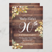 Invitation Dots d'huile d'olive Rustique Automne Florals 90e (Devant / Derrière)