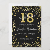 Invitation Dots d'huile d'or et de noir modernes (Devant)