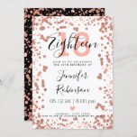 Invitation Dots d'huile Rose moderne Gold 18th Birthday<br><div class="desc">Conception élégante et simple de l'invitation "18th Birthday Party" avec le motif Rose Gold Foil Dots,  ainsi que le nom personnalisé et le texte de détails. Facile à utiliser et facile à personnaliser. Commandez aujourd'hui !</div>